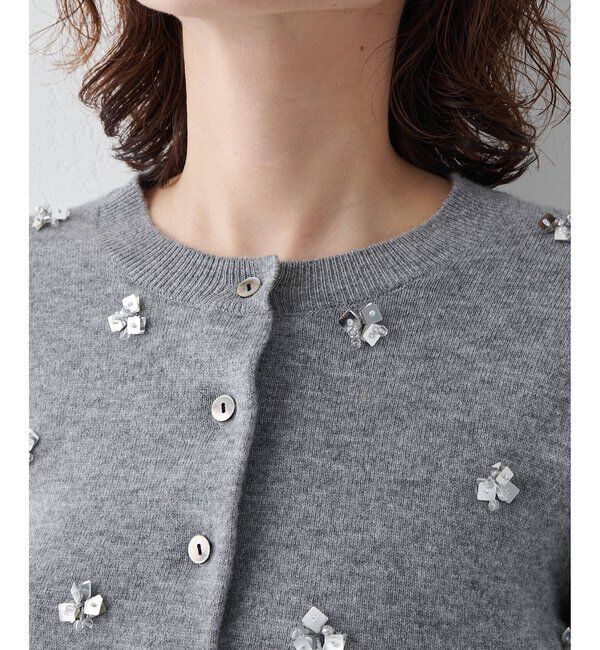  「《アンサンブル対応》ビーズ刺繍ニットカーディガン」|ニット・セーター|