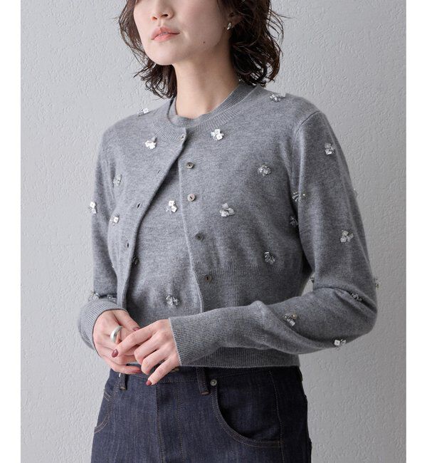  「《アンサンブル対応》ビーズ刺繍ニットカーディガン」|ニット・セーター|