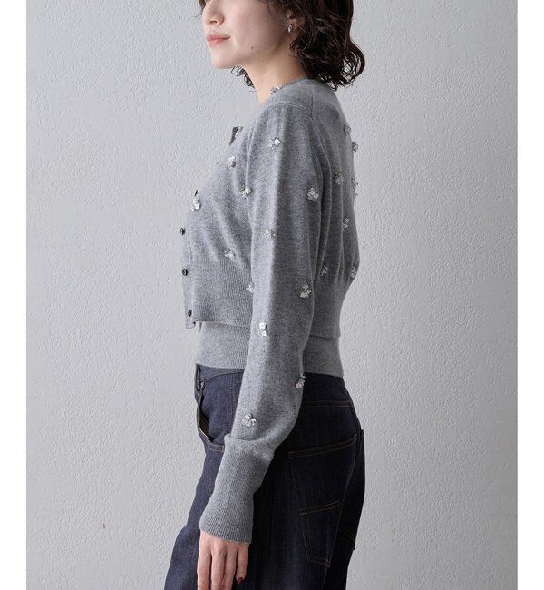  「《アンサンブル対応》ビーズ刺繍ニットカーディガン」|ニット・セーター|