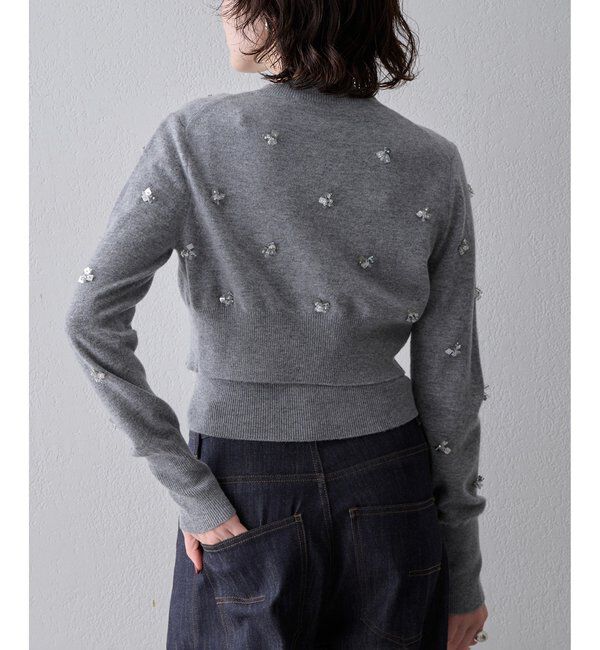  「《アンサンブル対応》ビーズ刺繍ニットカーディガン」|ニット・セーター|