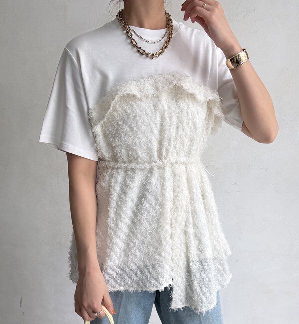  「【WEB限定】レイヤード風ビスチェTEE」|Tシャツ・カットソー|