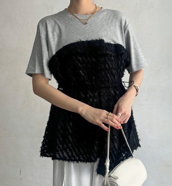  「【WEB限定】レイヤード風ビスチェTEE」|Tシャツ・カットソー|