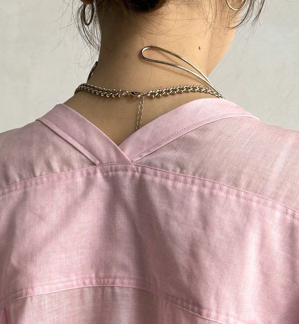  「ウォッシャブルラミーバックフレアVVブラウス」|シャツ・ブラウス|