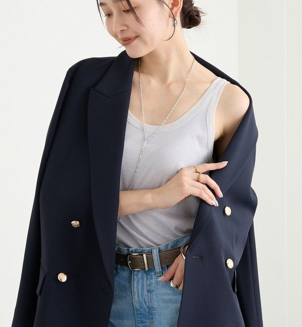  「【新色追加/6色展開】チュールリブタンクトップ」|キャミソール|