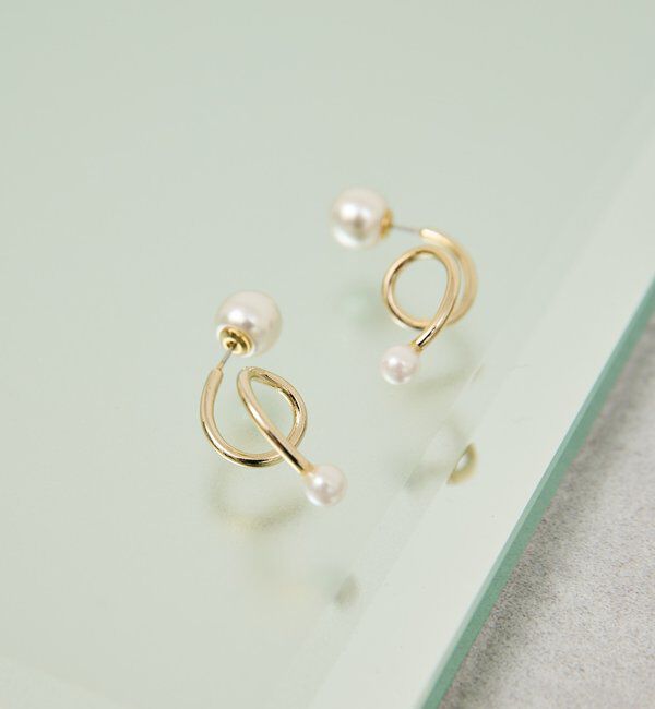  「スパイラルパールピアス」|リング|