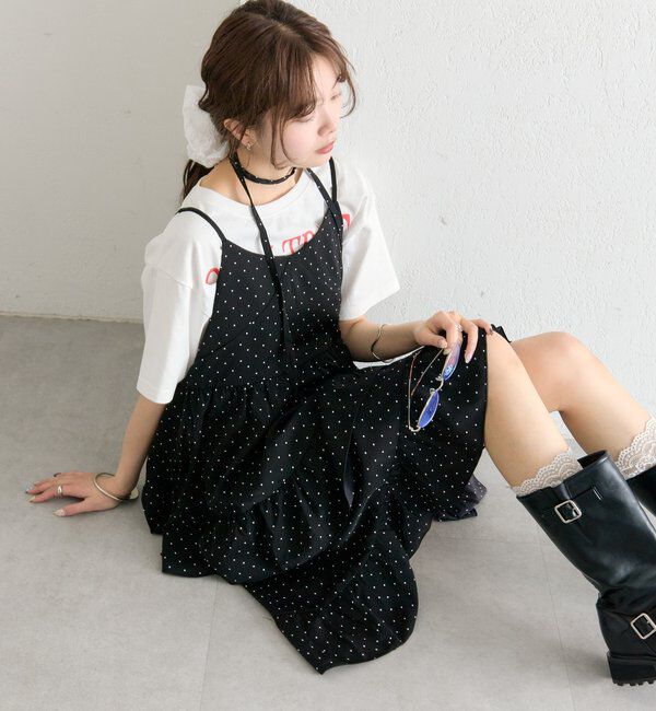  「ドットティアードミニワンピース」|ワンピース|