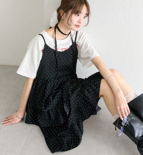 「ドットティアードミニワンピース」|ワンピース|