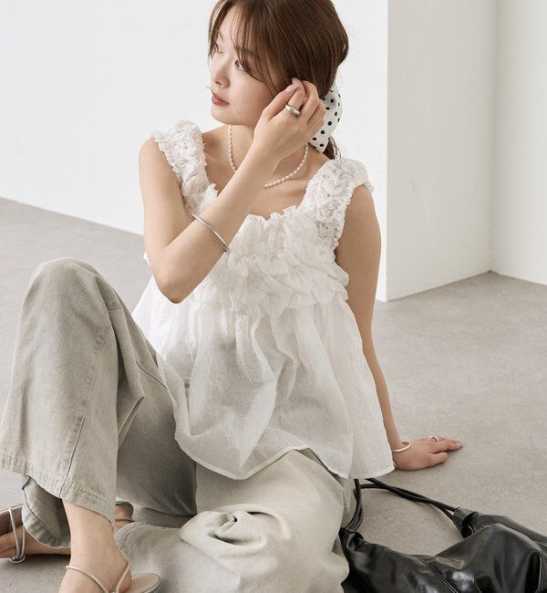  「ふわふわシャーリングチュニック」|シャツ・ブラウス|