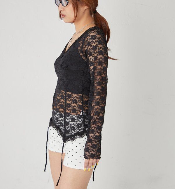  「【26AW新色カラーあり】レースガータートップス」|Tシャツ・カットソー|