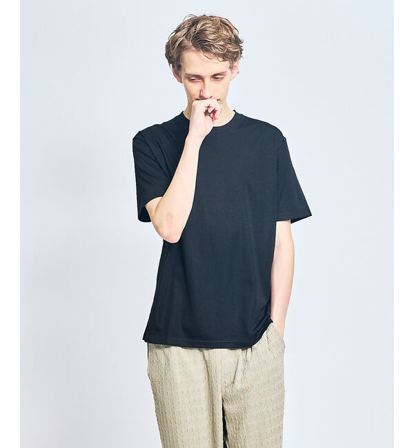 ABAHOUSE「【接触冷感/WEB限定】フリーザーTシャツ /アイスピケ ストレッチ」|Tシャツ・カットソー|ブラック