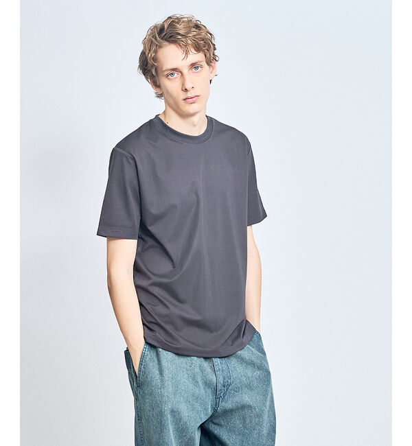 ABAHOUSE「【接触冷感/WEB限定】フリーザーTシャツ /アイスピケ ストレッチ」|Tシャツ・カットソー|チャコールグレー