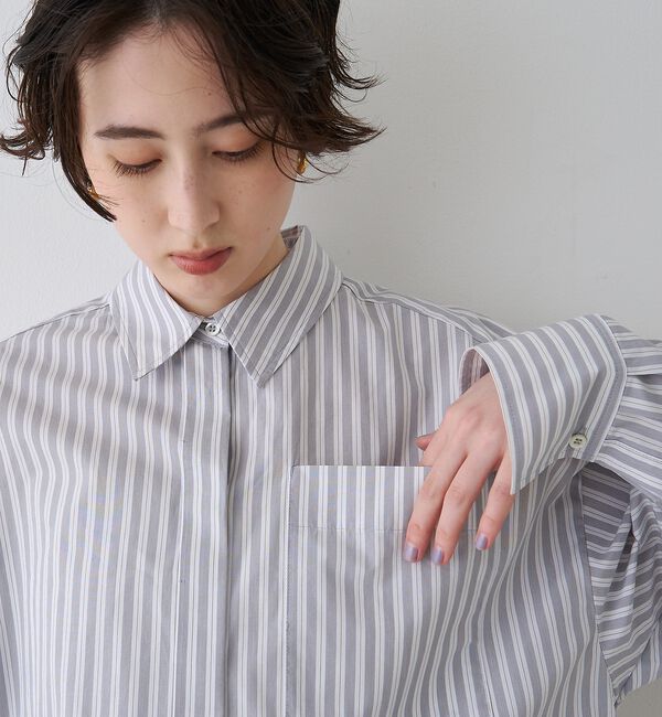 Rouge vif「コットンマルチストライプ ビッグシャツ」|シャツ・ブラウス|