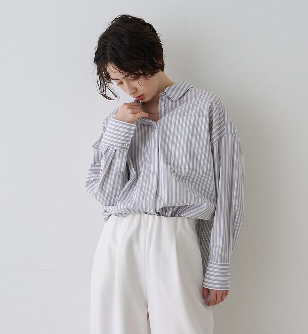 Rouge vif「コットンマルチストライプ ビッグシャツ」|シャツ・ブラウス|