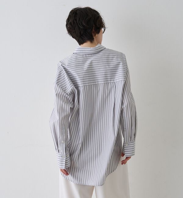 Rouge vif「コットンマルチストライプ ビッグシャツ」|シャツ・ブラウス|