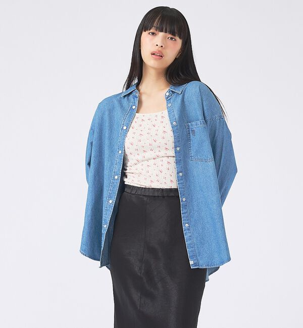 Rouge vif「【SOMETHING/サムシング】BIG DENIM SHIRT/デニムシャツ/」|シャツ・ブラウス|