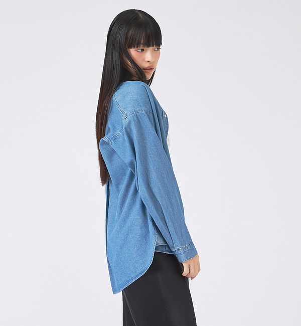 Rouge vif「【SOMETHING/サムシング】BIG DENIM SHIRT/デニムシャツ/」|シャツ・ブラウス|