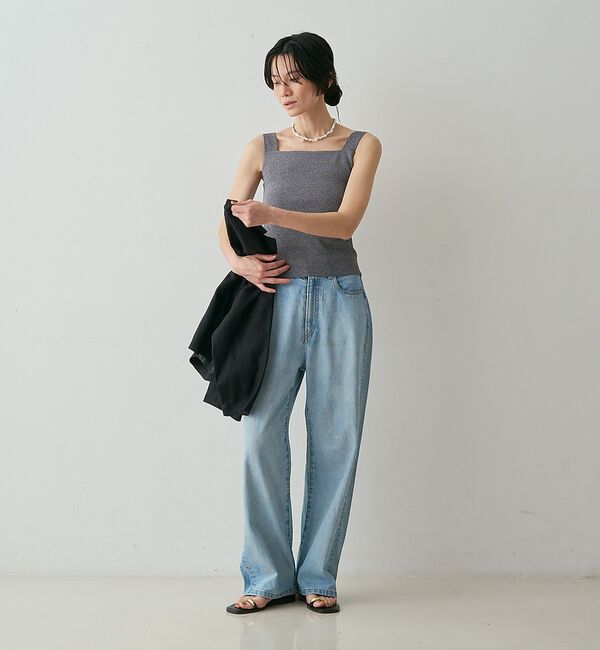 qualite「【接触冷感・セットアップ対応】レーヨンストレッチニットノースリーブ」|キャミソール|