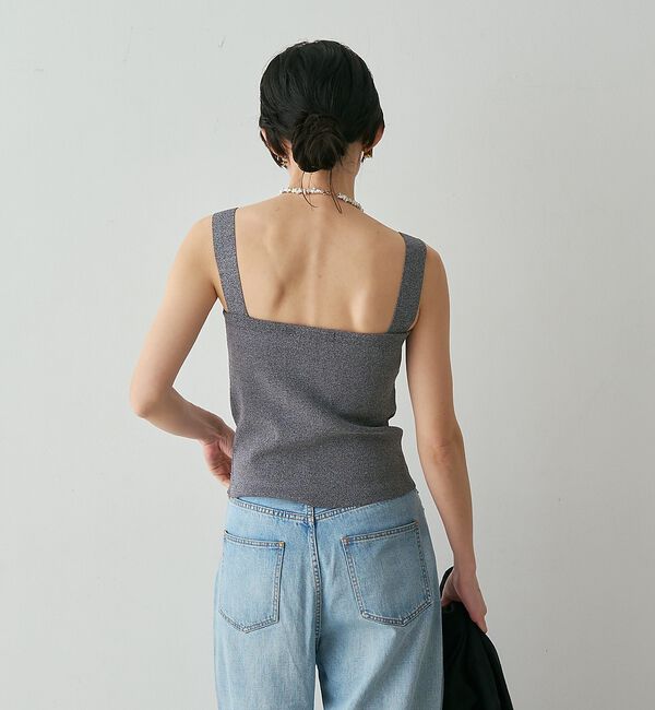 qualite「【接触冷感・セットアップ対応】レーヨンストレッチニットノースリーブ」|キャミソール|