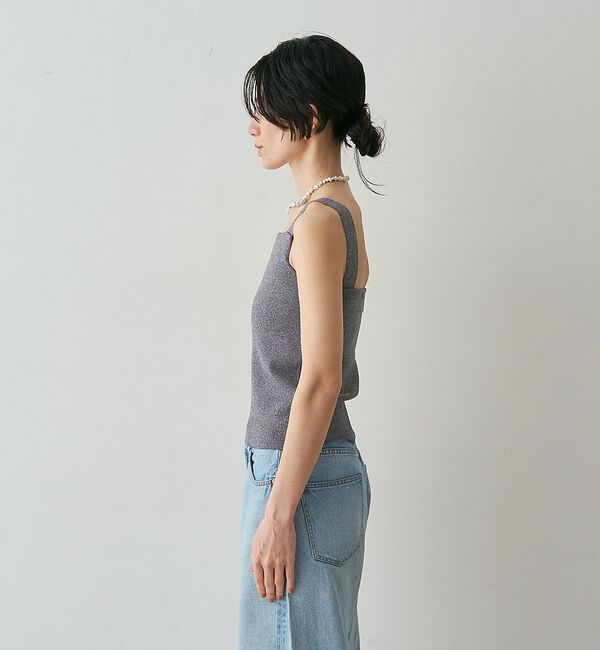 qualite「【接触冷感・セットアップ対応】レーヨンストレッチニットノースリーブ」|キャミソール|
