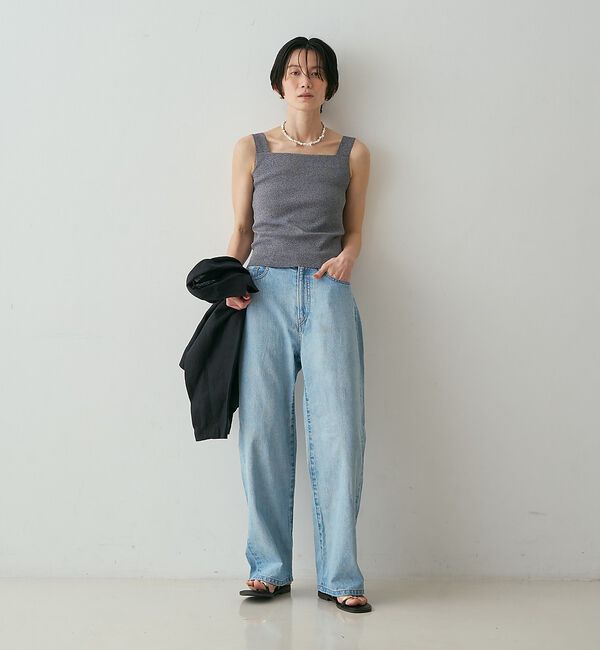 qualite「【接触冷感・セットアップ対応】レーヨンストレッチニットノースリーブ」|キャミソール|