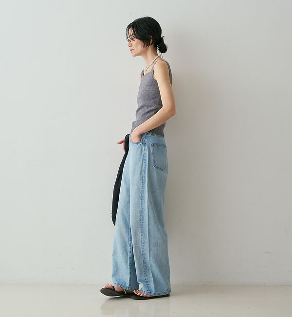 qualite「【接触冷感・セットアップ対応】レーヨンストレッチニットノースリーブ」|キャミソール|