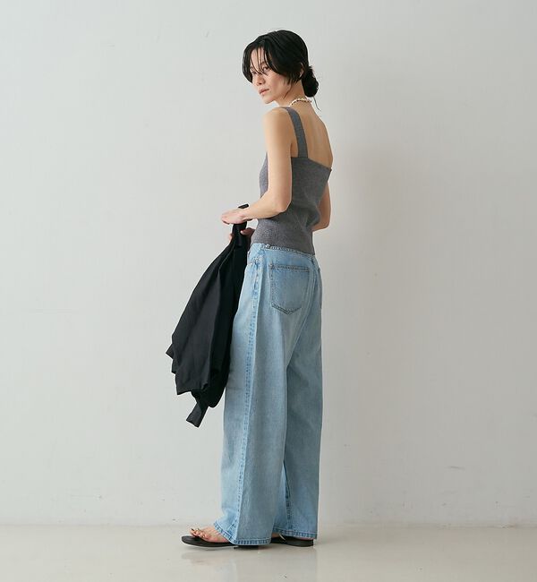 qualite「【接触冷感・セットアップ対応】レーヨンストレッチニットノースリーブ」|キャミソール|