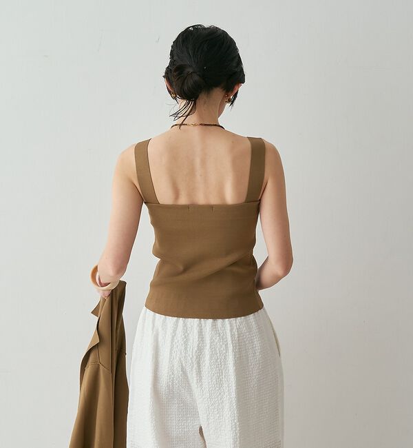 qualite「【接触冷感・セットアップ対応】レーヨンストレッチニットノースリーブ」|キャミソール|