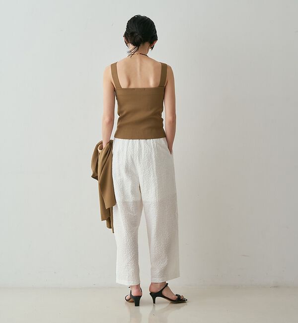 qualite「【接触冷感・セットアップ対応】レーヨンストレッチニットノースリーブ」|キャミソール|