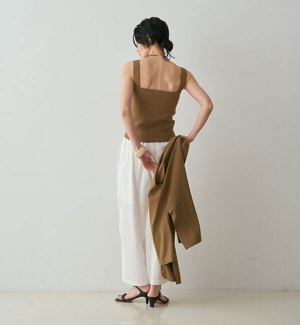 qualite「【接触冷感・セットアップ対応】レーヨンストレッチニットノースリーブ」|キャミソール|