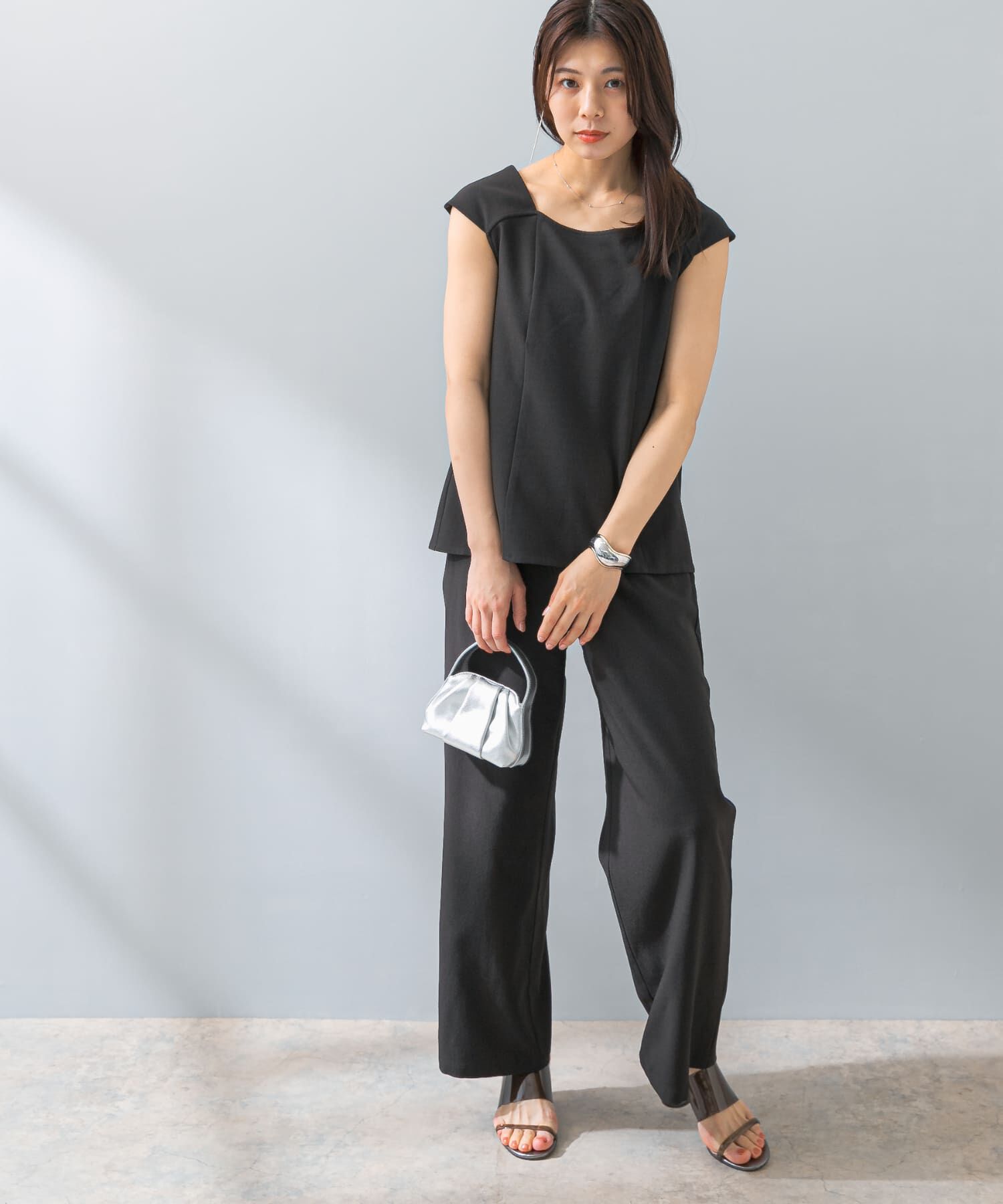 URBAN RESEARCH ROSSO「『UR TECH DRYLUXE』F by ROSSO　フレンチブラウス+ワイドパンツ」|その他|