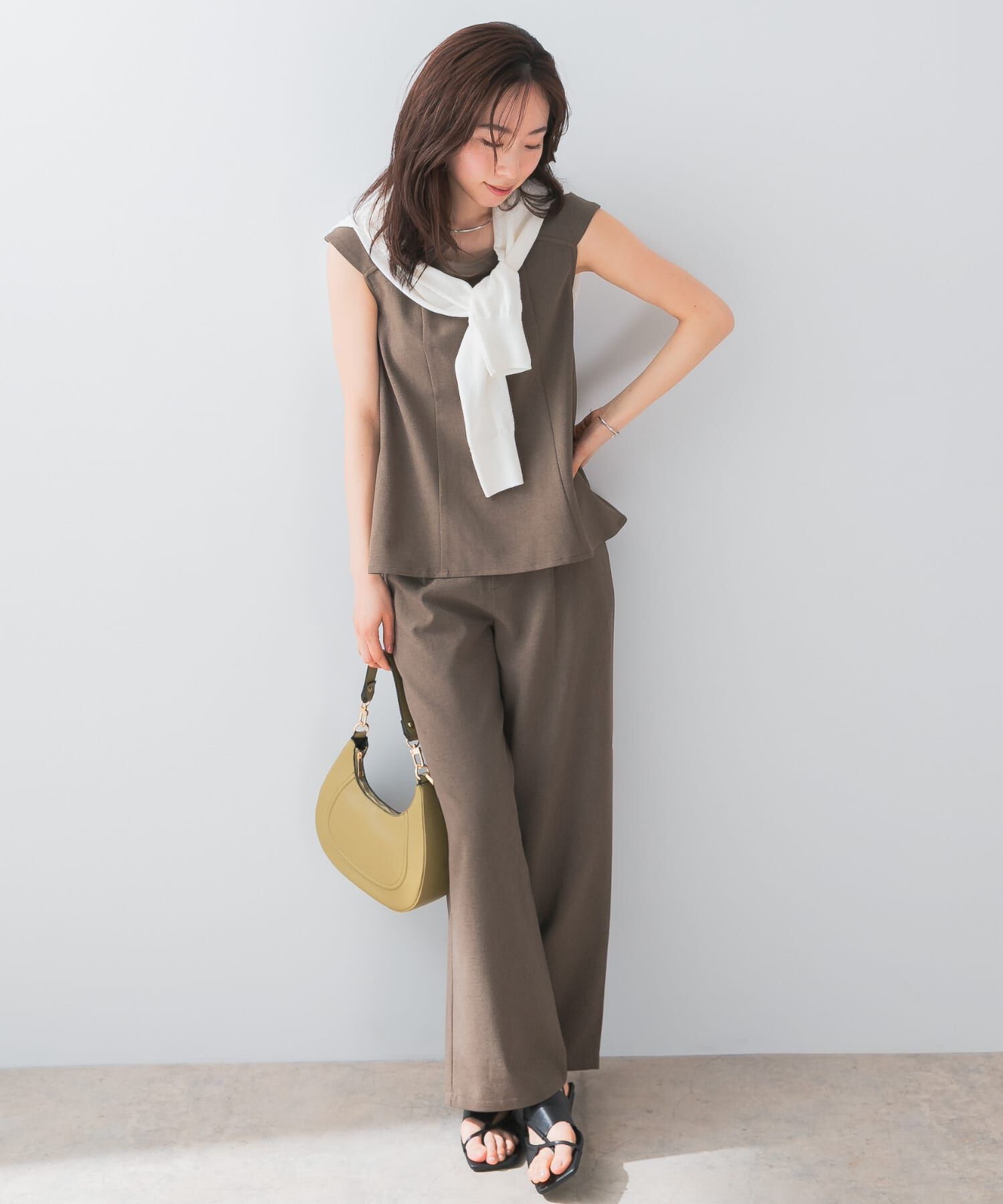 URBAN RESEARCH ROSSO「『UR TECH DRYLUXE』F by ROSSO　フレンチブラウス+ワイドパンツ」|その他|