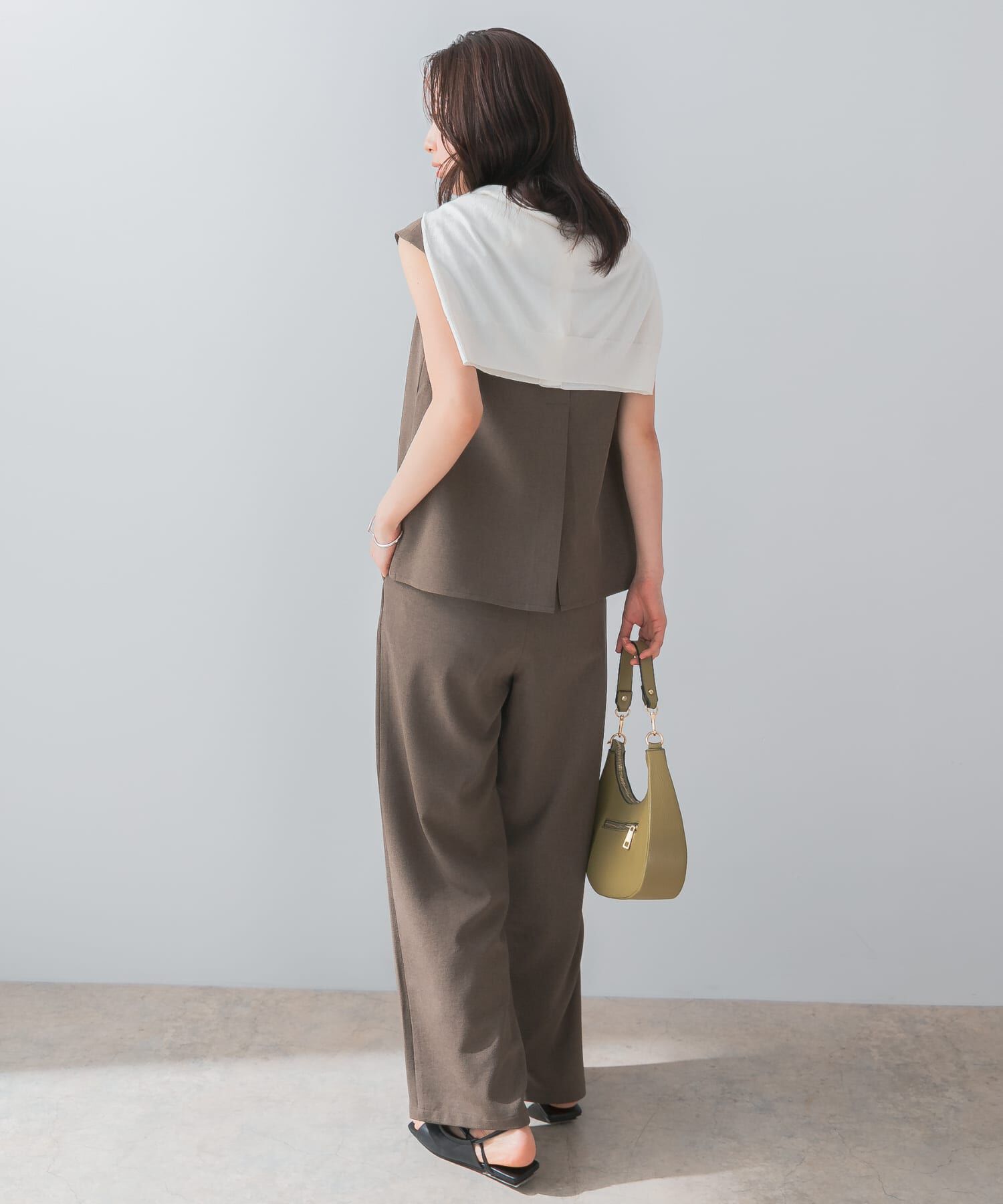URBAN RESEARCH ROSSO「『UR TECH DRYLUXE』F by ROSSO　フレンチブラウス+ワイドパンツ」|その他|