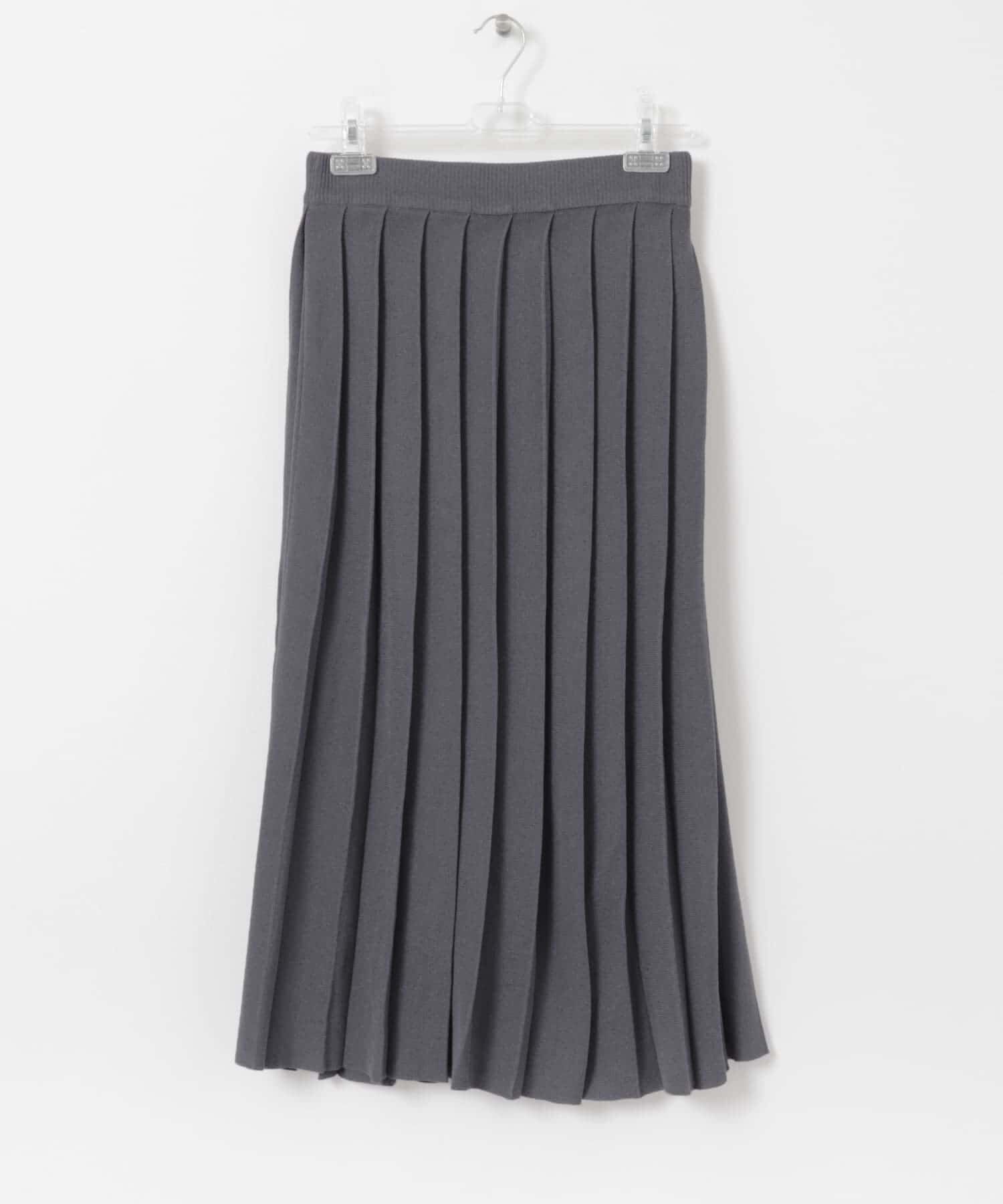 LAATO「knit pleats skirt」|スカート|ダークグレー