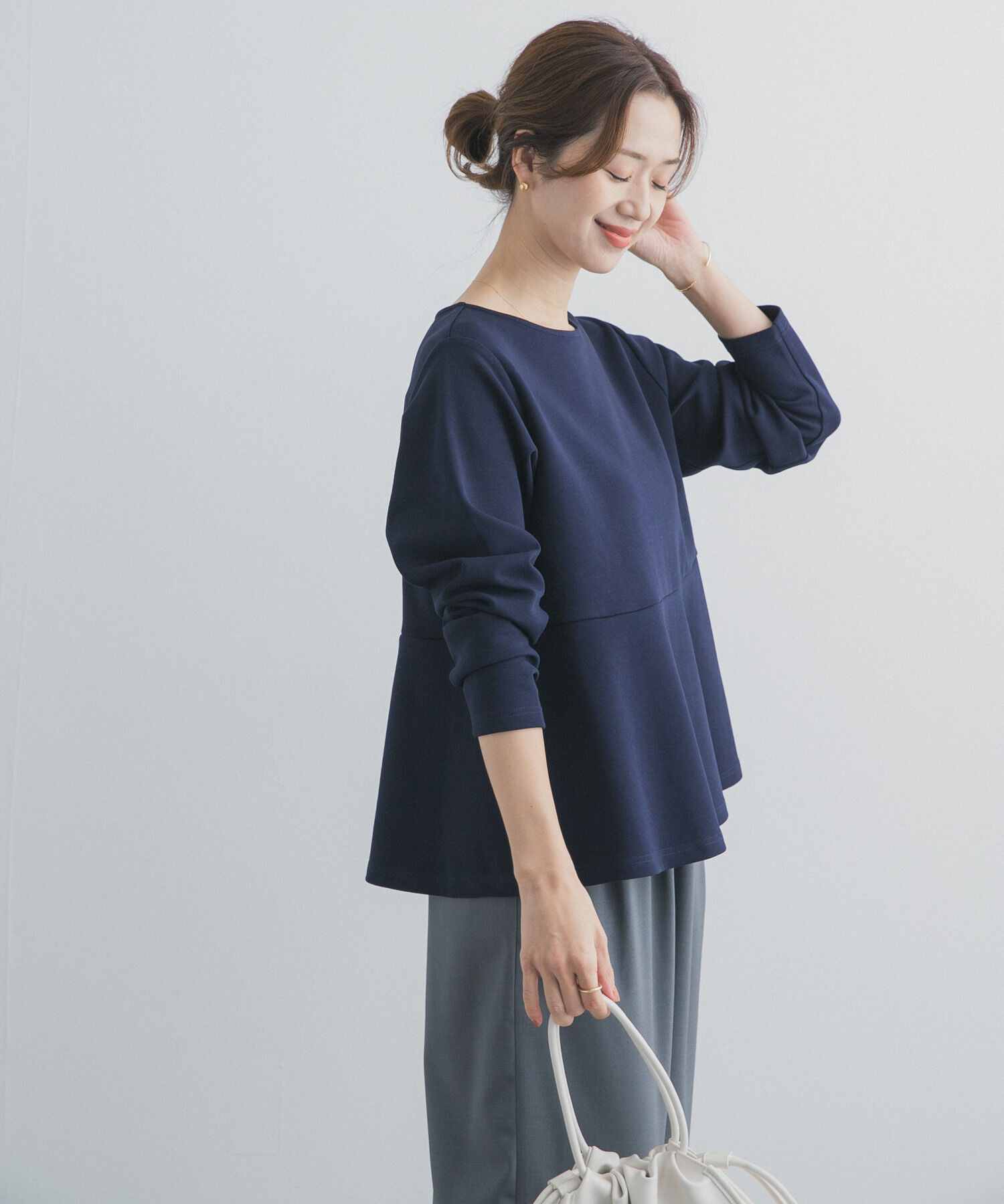 URBAN RESEARCH DOORS「ポンチペプラムプルオーバー」|Tシャツ・カットソー|