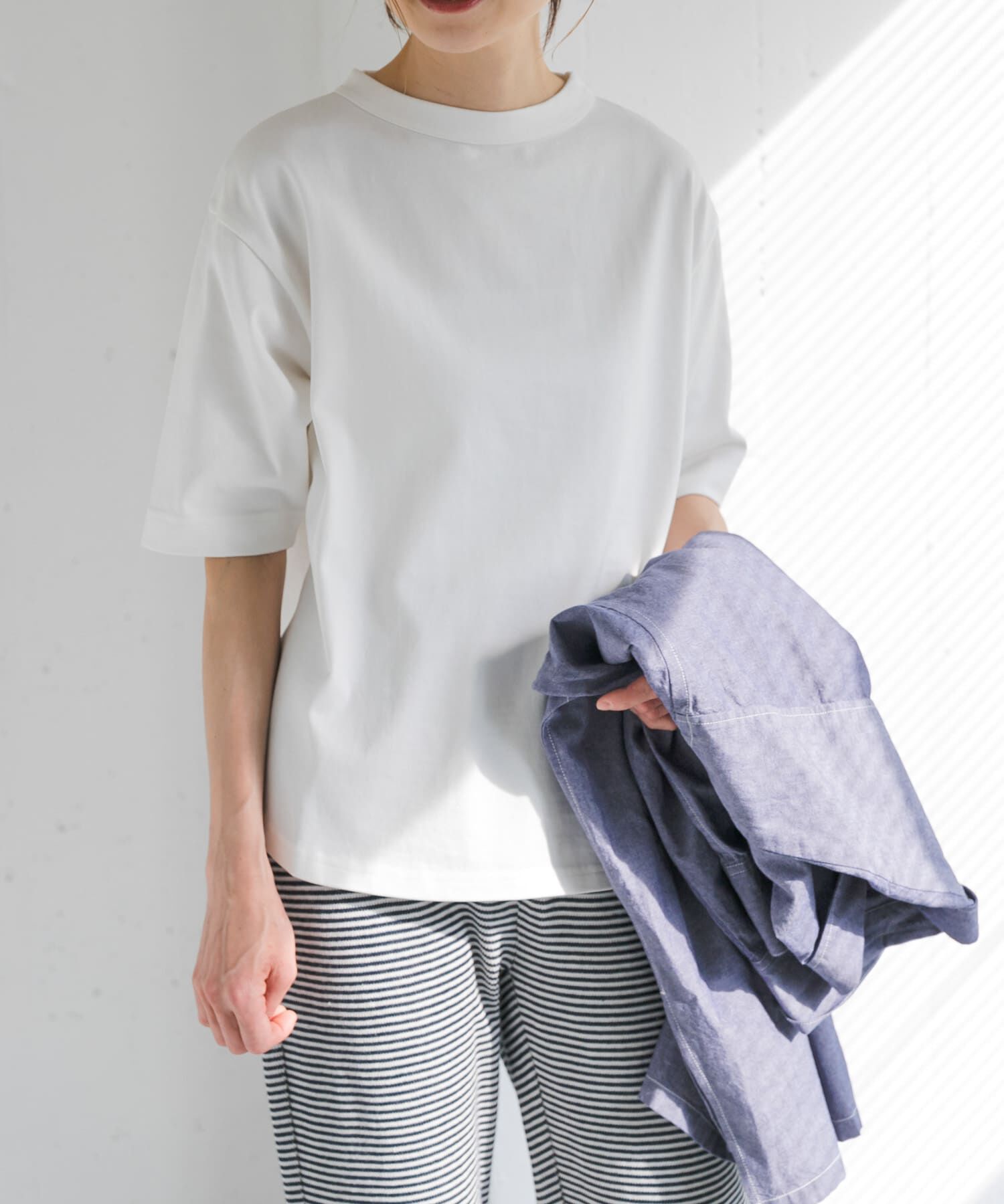 URBAN RESEARCH DOORS「FORK&SPOON　ボトルネックショートスリーブTシャツ」|Tシャツ・カットソー|