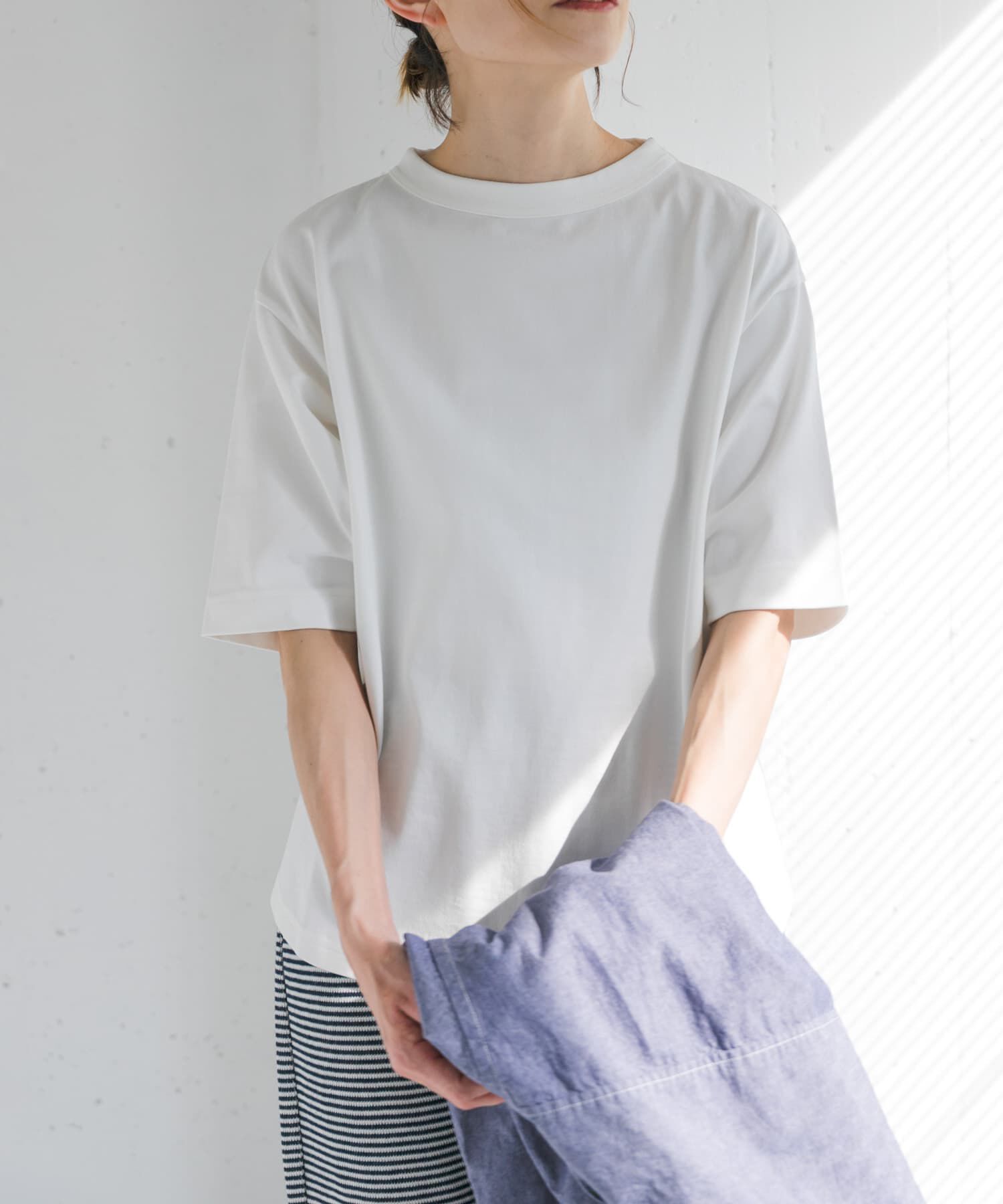 URBAN RESEARCH DOORS「FORK&SPOON　ボトルネックショートスリーブTシャツ」|Tシャツ・カットソー|