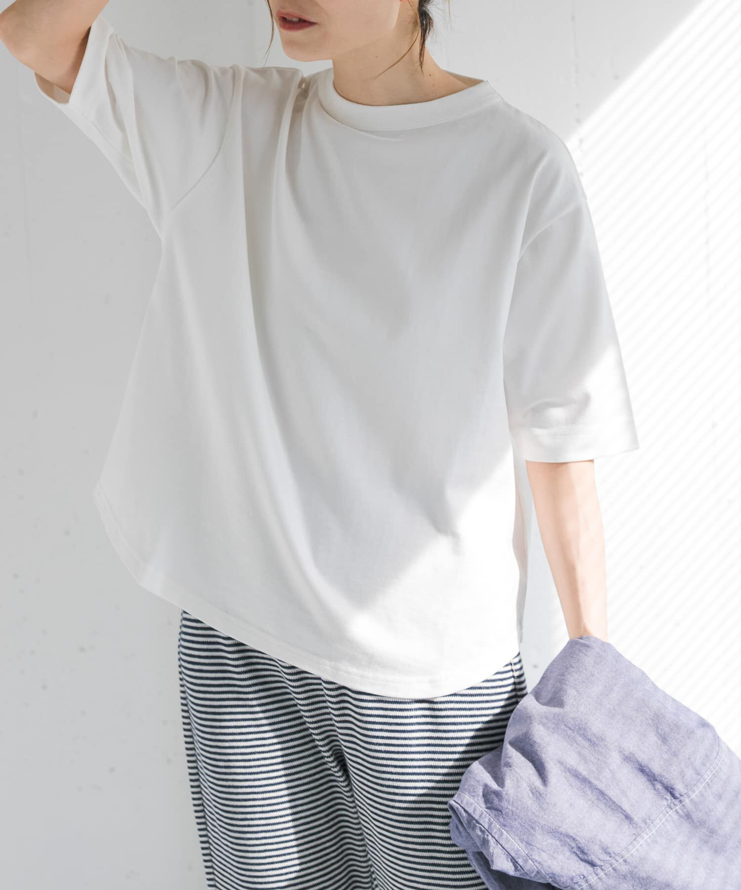 URBAN RESEARCH DOORS「FORK&SPOON　ボトルネックショートスリーブTシャツ」|Tシャツ・カットソー|