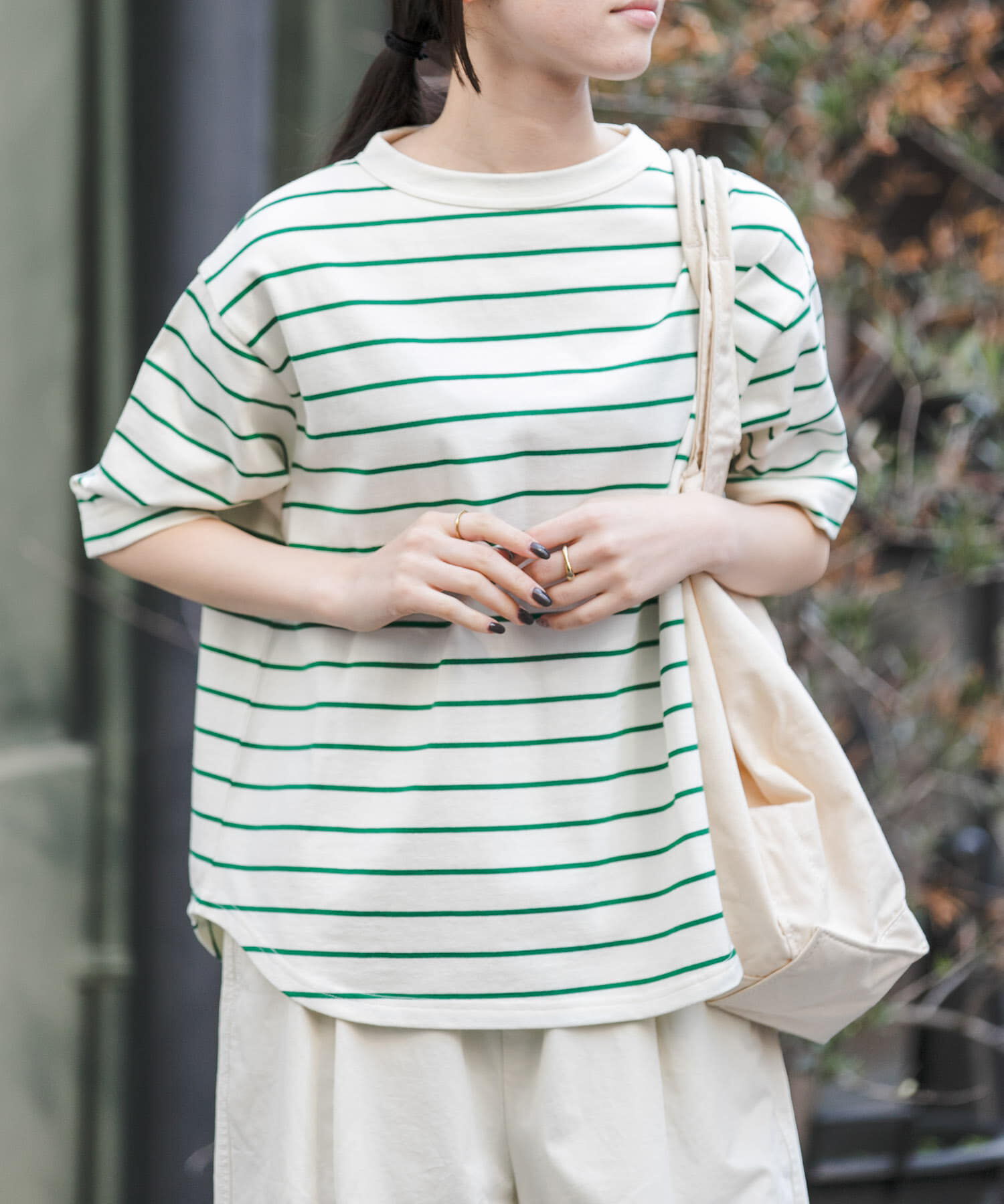 URBAN RESEARCH DOORS「FORK&SPOON　ボトルネックショートスリーブTシャツ」|Tシャツ・カットソー|