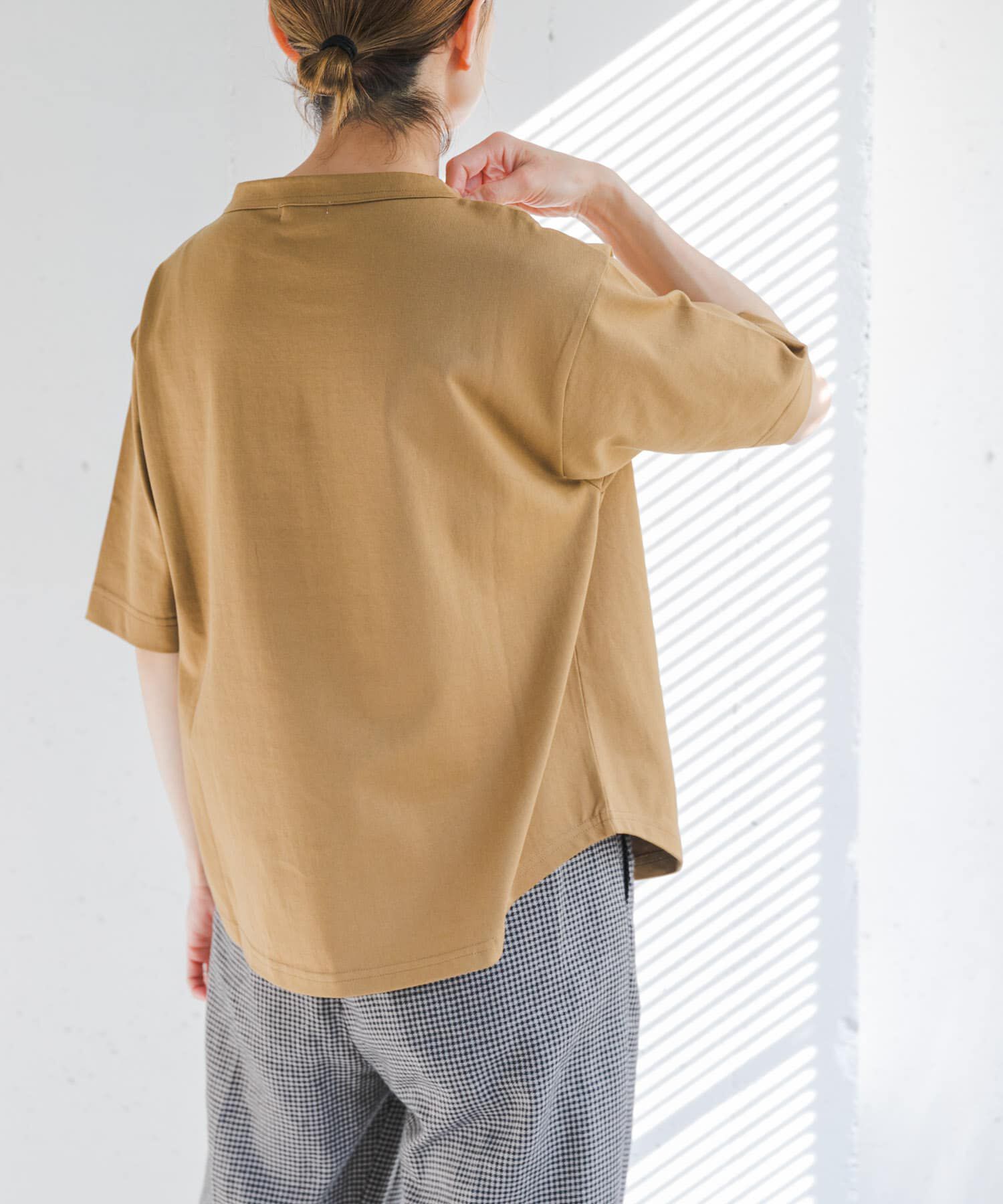 URBAN RESEARCH DOORS「FORK&SPOON　ボトルネックショートスリーブTシャツ」|Tシャツ・カットソー|