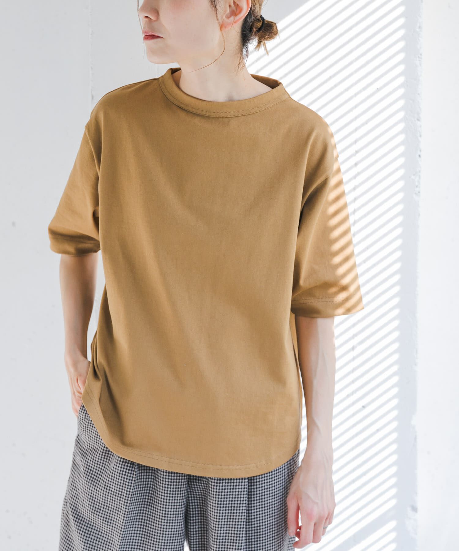 URBAN RESEARCH DOORS「FORK&SPOON　ボトルネックショートスリーブTシャツ」|Tシャツ・カットソー|