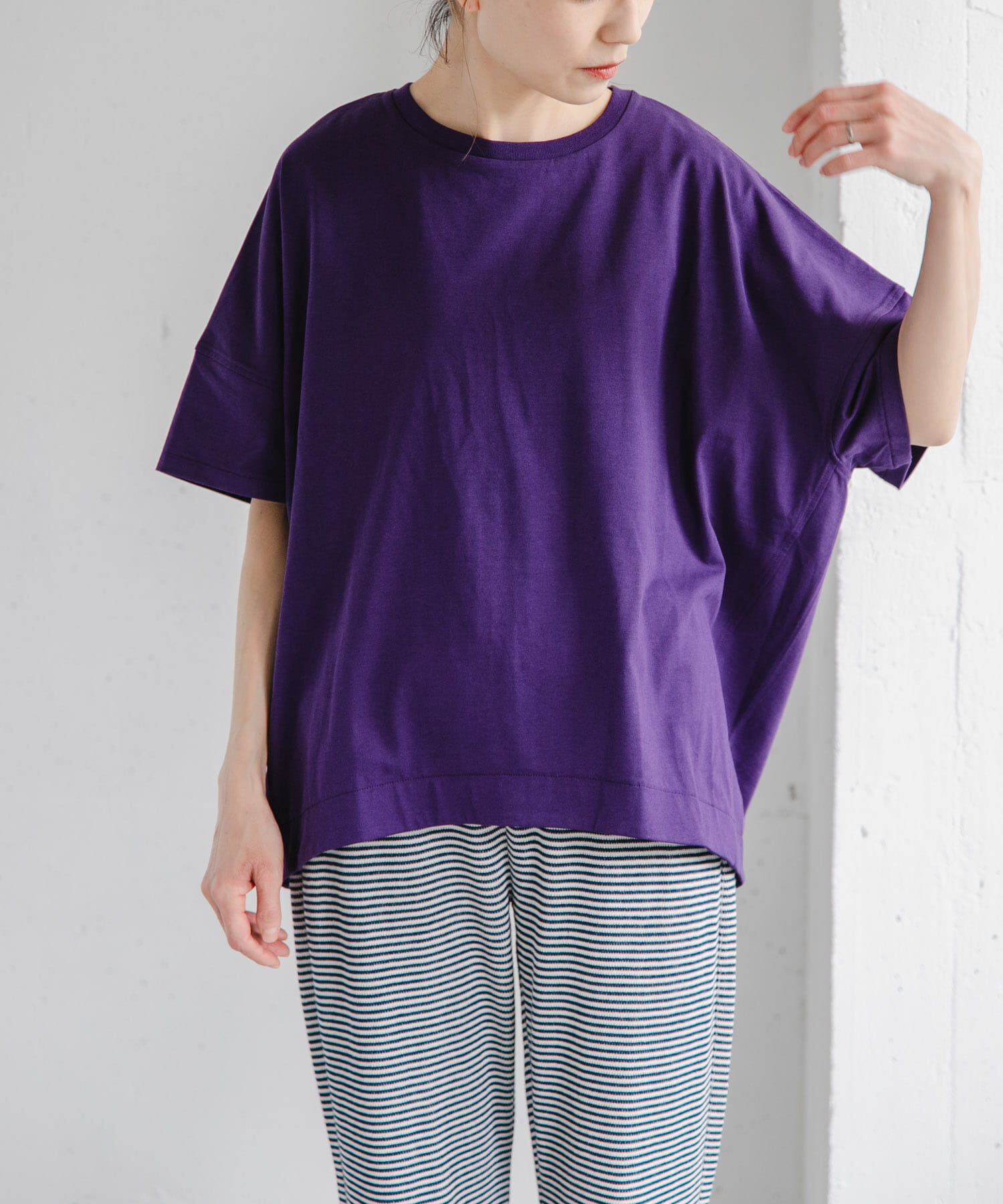 URBAN RESEARCH DOORS「FORK&SPOON　コクーンショートスリーブTシャツ」|Tシャツ・カットソー|パープル