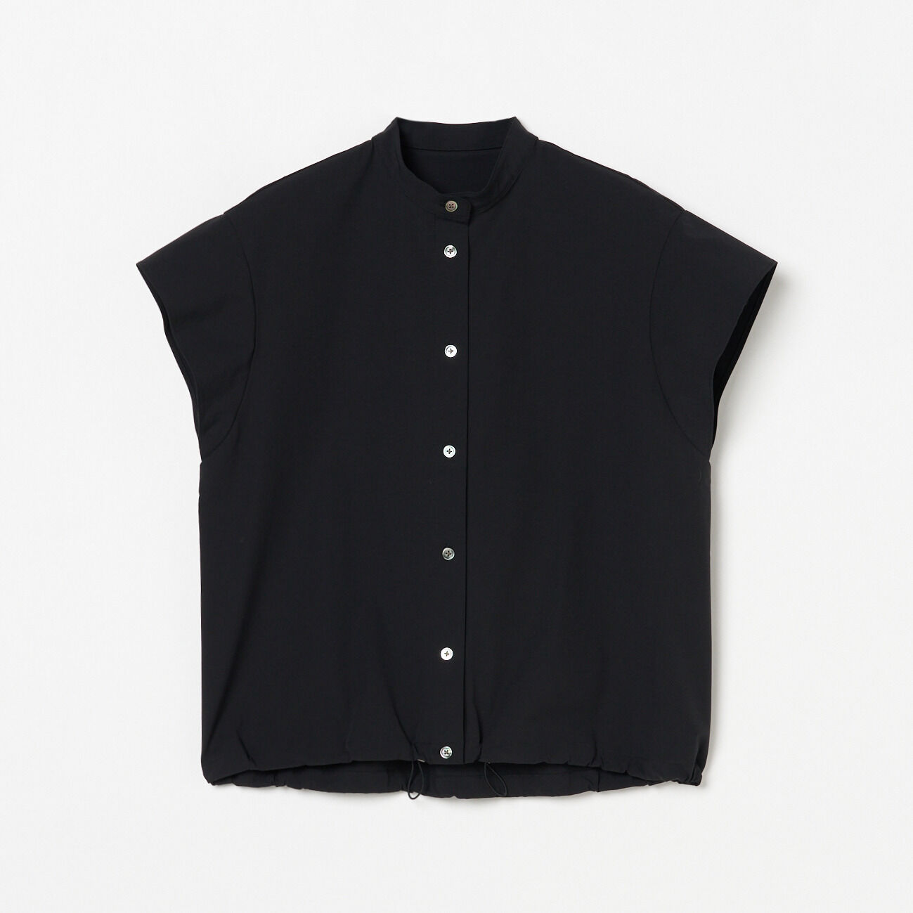 HELIOPOLE「HELIOPOLE FRENCH SLEEVE DRAWSTRING SHIRT」|シャツ・ブラウス|ブラック