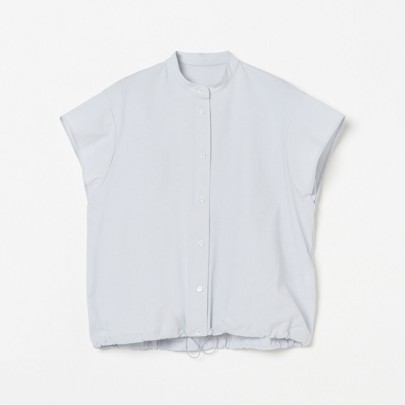 HELIOPOLE「HELIOPOLE FRENCH SLEEVE DRAWSTRING SHIRT」|シャツ・ブラウス|スカイブルー