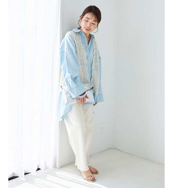 le.coeur blanc「《WEB限定アイテム》バックデザインオーバーデニムシャツ」|シャツ・ブラウス|