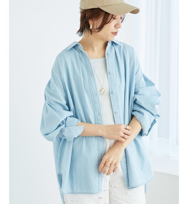 le.coeur blanc「《WEB限定アイテム》バックデザインオーバーデニムシャツ」|シャツ・ブラウス|