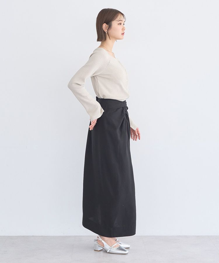 earth music&ecology「アシメ釦ツイストテレコカットソー」|Tシャツ・カットソー|