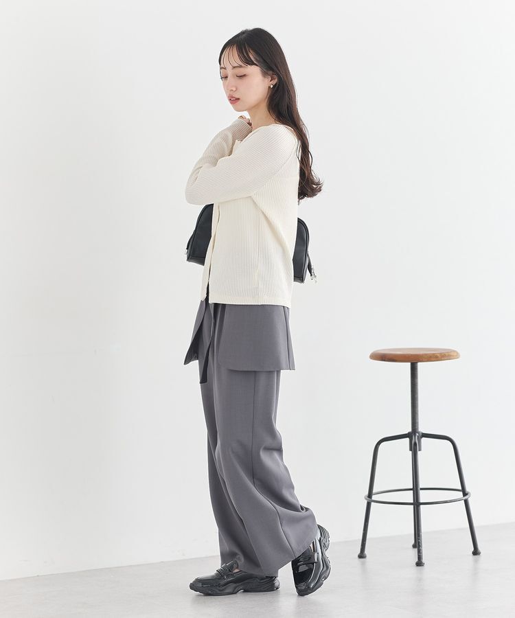 earth music&ecology「アシメ釦ツイストテレコカットソー」|Tシャツ・カットソー|