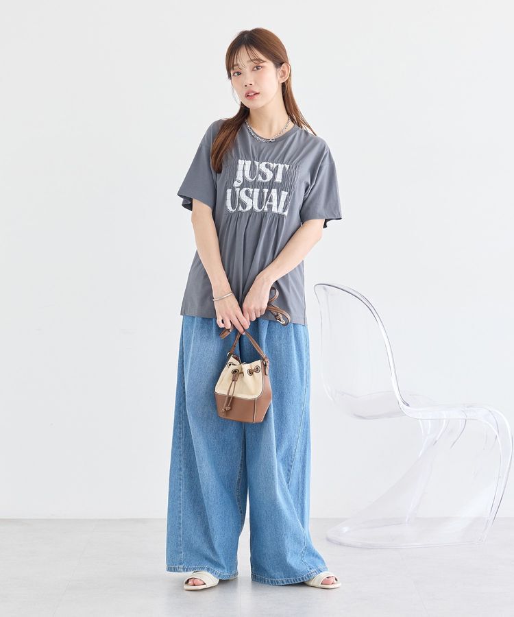 earth music&ecology「シャーリングロゴTシャツ」|Tシャツ・カットソー|