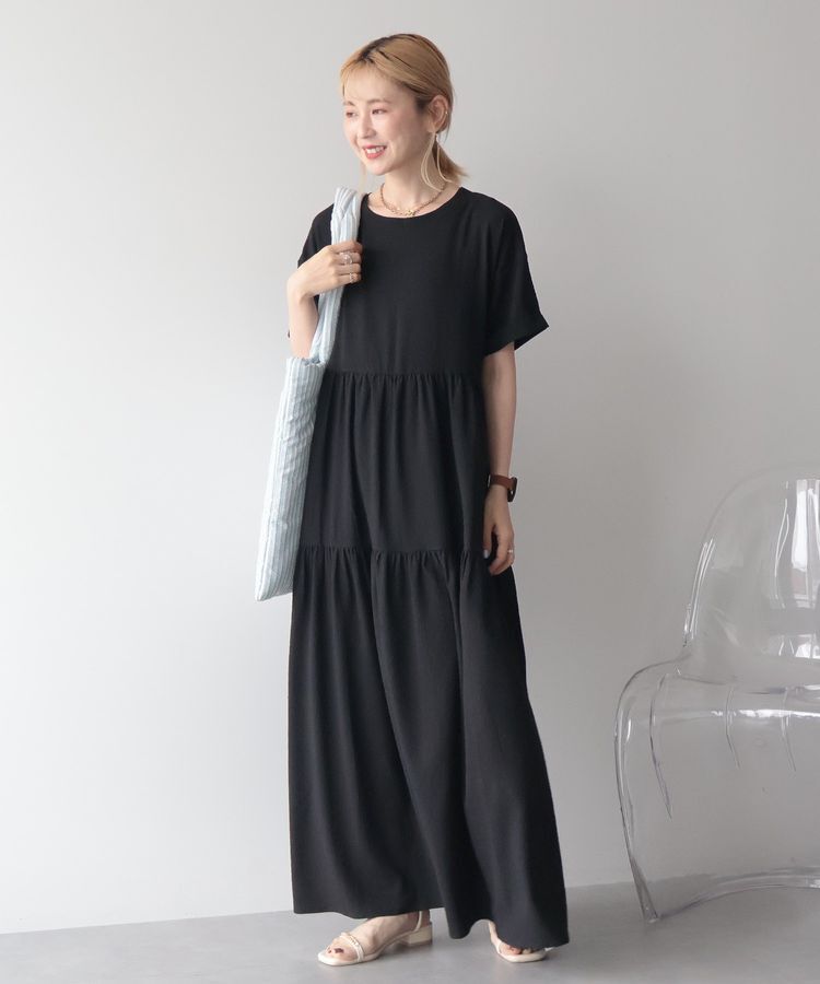 AMERICAN HOLIC「【WEB限定】サッカーティアードワンピース＜丈違い＞【UVカット・イージーケア】」|ワンピース|