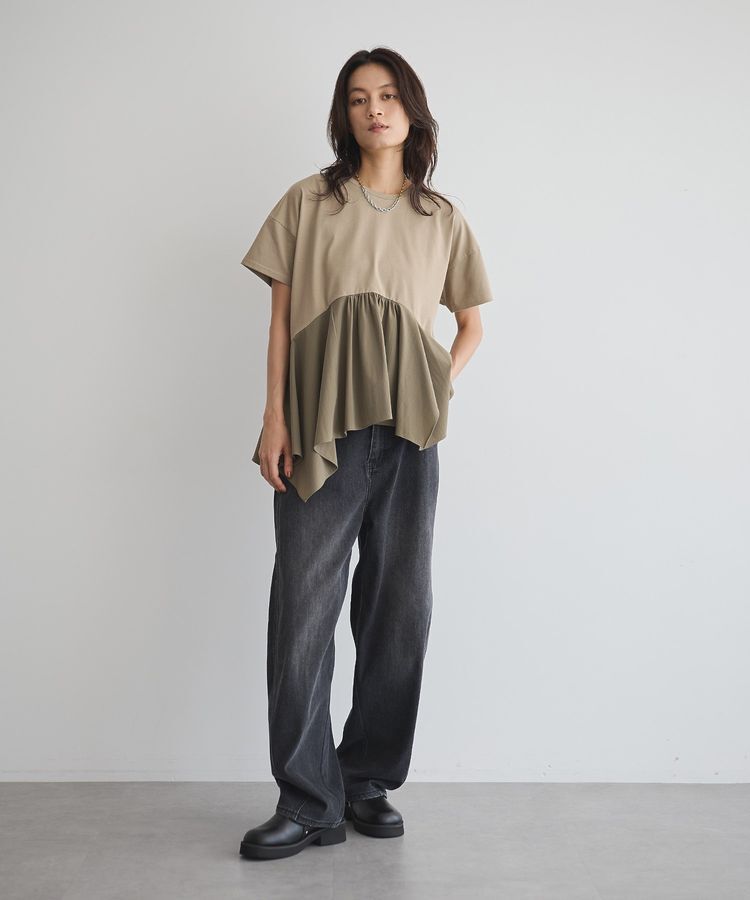 GARAGE OF GOOD CLOTHING「異素材MIXアシメドレーププルオーバー」|Tシャツ・カットソー|